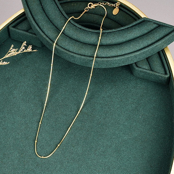 Collier géométrique en acier inoxydable de Style Simple, colliers perlés en acier inoxydable