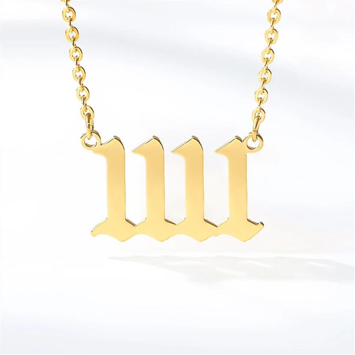 1 Piece Simple Style Number Stainless Steel Plating Necklace