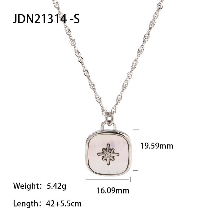 Fashion Star Stainless Steel  Stainless Steel Gold Plated Shell Pendant Necklace
