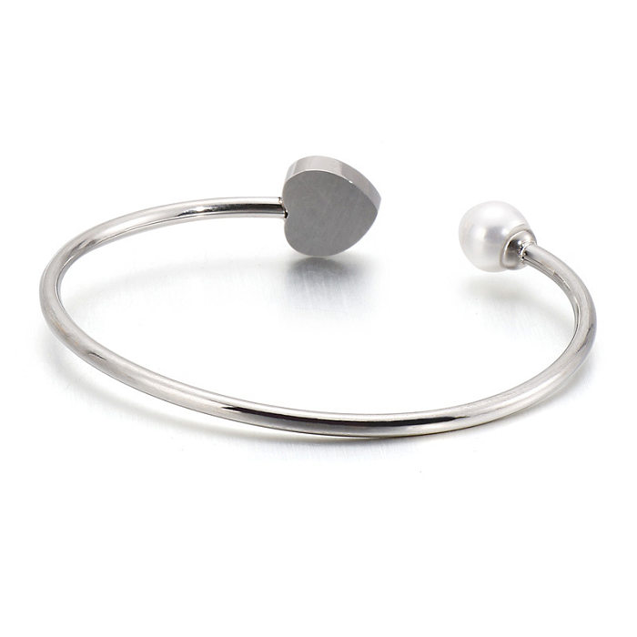 Neues einfaches Teufelsauge-Herz-Perlen-Edelstahl-Armband Großhandelsschmuck