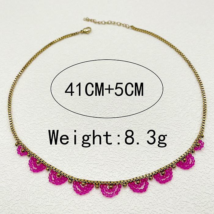 Elegant Sweet Simple Style Solid Color Stainless Steel  Plating Gold Plated Necklace