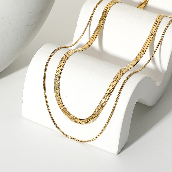 Modische geometrische Edelstahl-Anhänger-Halskette, 1 Stück