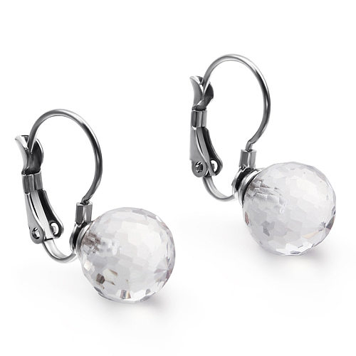 Europäische und amerikanische beliebte Glas kurze Garnelen männliche Schnalle Ohrclip Mode einfache Edelstahl Ohrringe bunte Kristall Ornament für Frauen