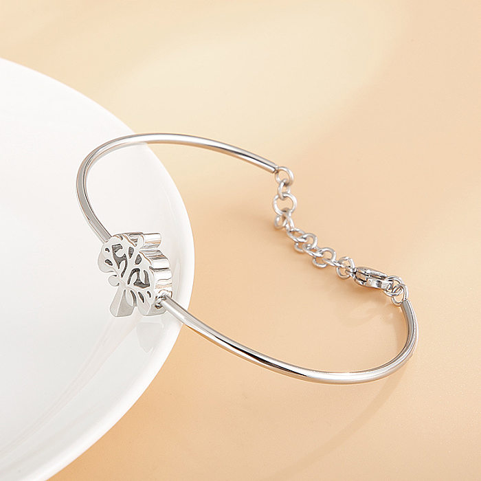 Korean Fashion Hollow Tree Stainless Steel Bracelet Wholesale jewelry