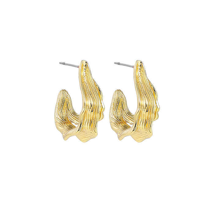 1 par de brincos de orelha banhados a ouro de aço inoxidável com revestimento de cor sólida estilo simples