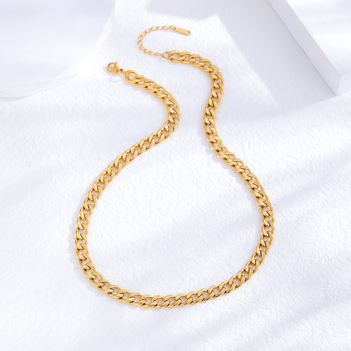 Collar plateado oro 24K del acero inoxidable del color sólido del estilo clásico casual al por mayor del hip-hop
