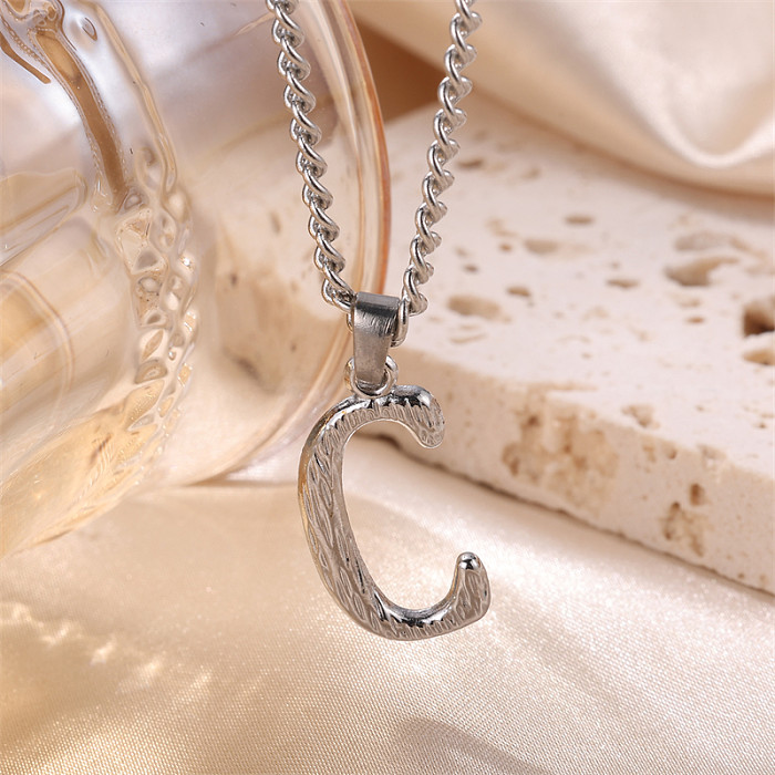 Casual Letter Stainless Steel  Pendant Necklace