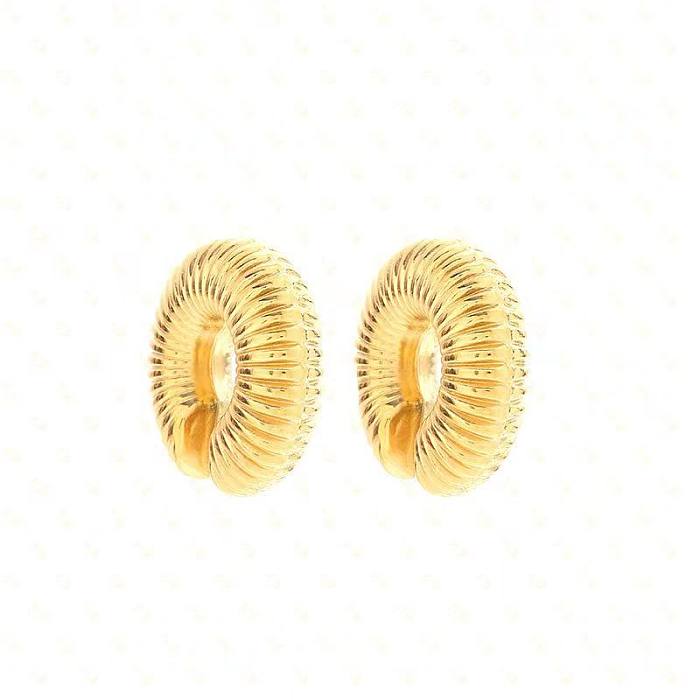 1 Piece Simple Style Solid Color Plating Stainless Steel  18K Gold Plated Earrings
