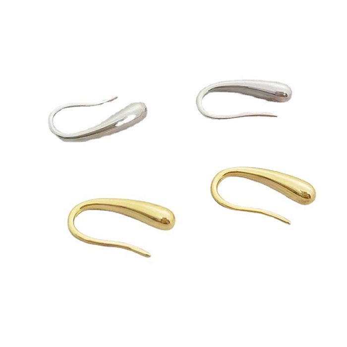 1 Pair Classic Style Commute U Shape Solid Color Stainless Steel  Earrings
