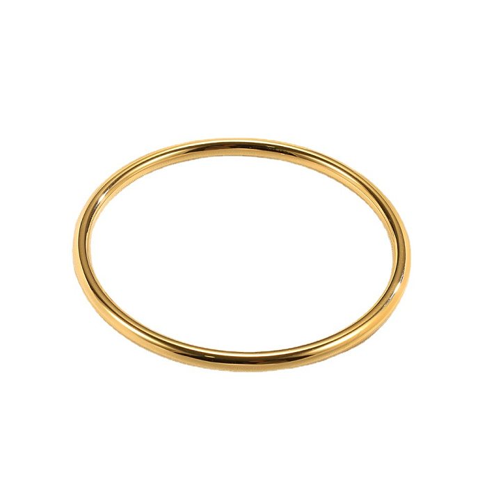 Casual Simple Style Solid Color Titanium Steel Polishing Plating Bangle