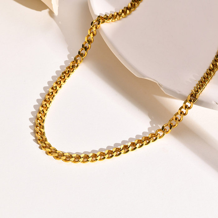Modische einfarbige Halskette aus Edelstahl mit Überzug aus Edelstahl