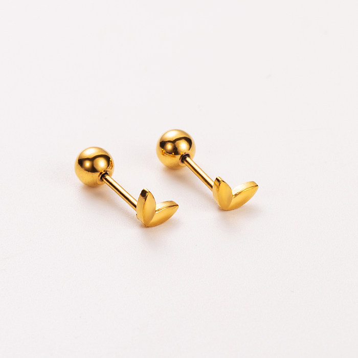 1 Pair Basic Modern Style Simple Style Letter Heart Shape Wings Stainless Steel  Stainless Steel Ear Studs