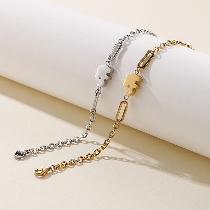 Moda jóias personalidade costura elefante pingente pulseira simples