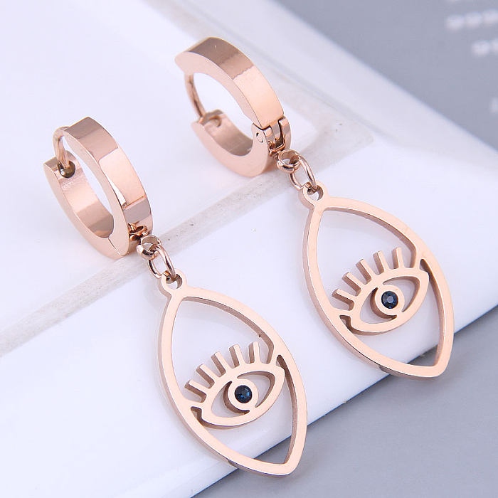 Korean Fashion Sweet OL Devil Eye Stainless Steel Earrings Wholesale