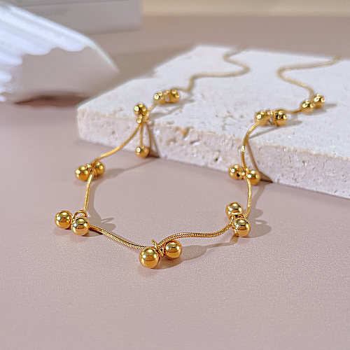 Vergoldete Halskette im schlichten geometrischen Stil mit Edelstahlbeschichtung