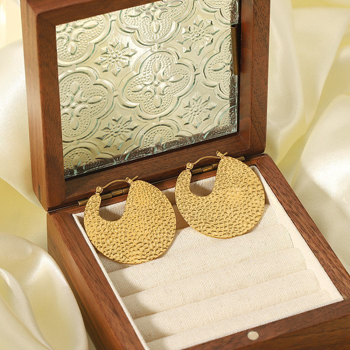 1 Pair Elegant Streetwear Round Plating Stainless Steel  18K Gold Plated Hoop Earrings