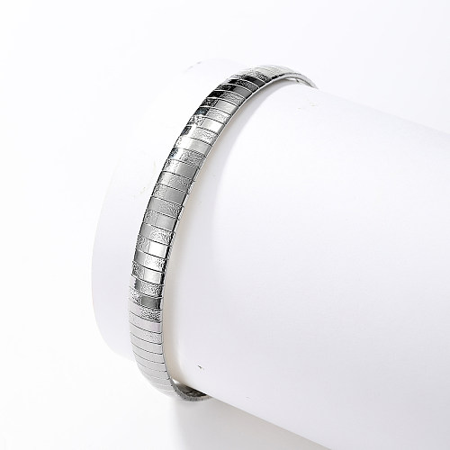 1 Piece Fashion Round Solid Color Stainless Steel Bangle