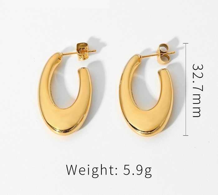 1 par de brincos de orelha banhados a ouro, estilo simples, estilo clássico, bloco colorido, aço inoxidável