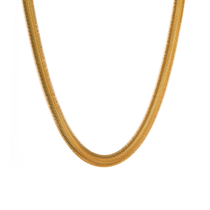 Estilo simple Geométrico Acero inoxidable Chapado en oro Collar con circón 1 pieza