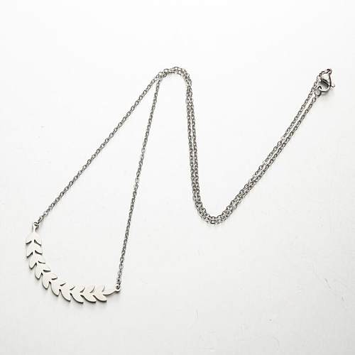 Fashion Leaf Stainless Steel  Plating Necklace 1 Piece