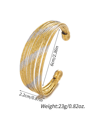 Atacado estilo simples cor sólida chapeamento de aço inoxidável pulseira banhada a ouro 18K