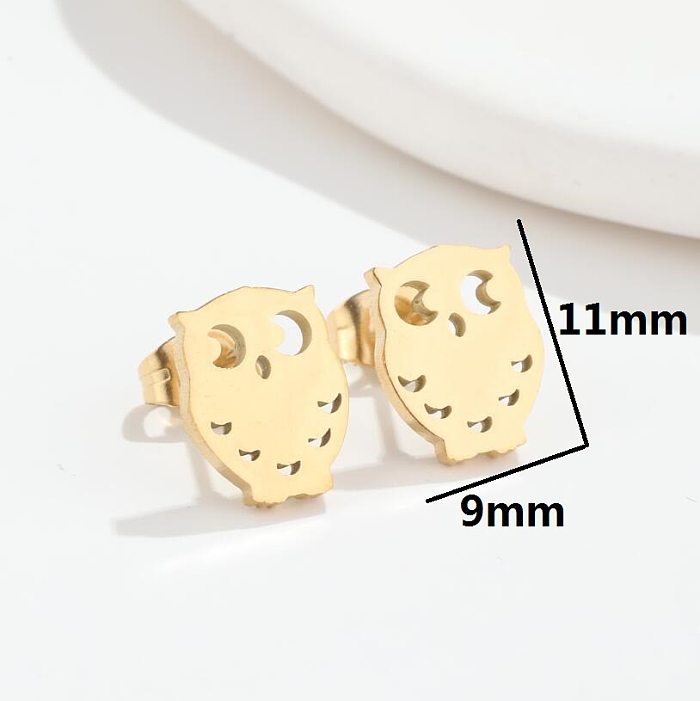 1 Pair Fashion Heart Shape Smiley Face Wings Stainless Steel  Plating Hollow Out Ear Studs