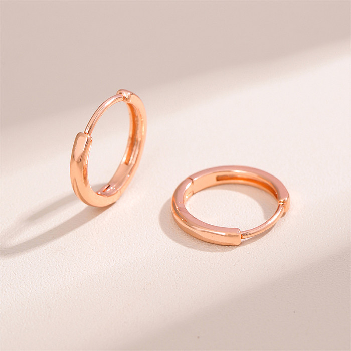 1 Pair Retro Simple Style Round Plating Stainless Steel  Rose Gold Plated Ear Studs