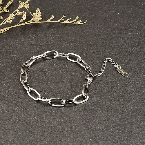 Basic Geometric Titanium Steel Bracelets Plating Stainless Steel Bracelets