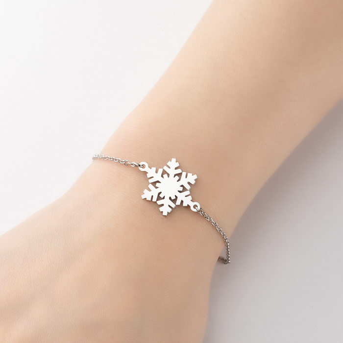 1 Piece Simple Style Leaf Ball Stainless Steel Plating Bracelets