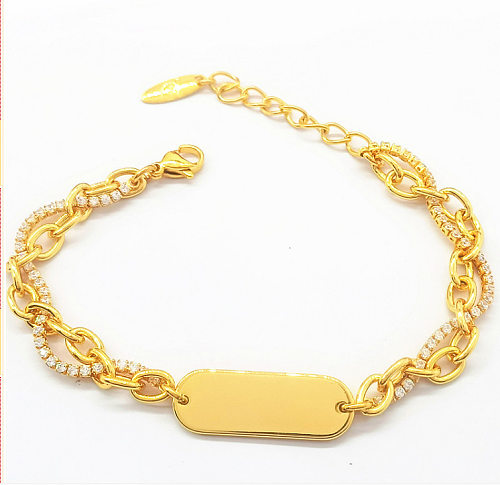 Bracelets plaqués or en acier titane en plastique avec nœud de style simple