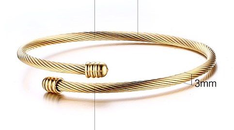 Pulseira banhada a ouro de aço inoxidável de cor sólida estilo simples