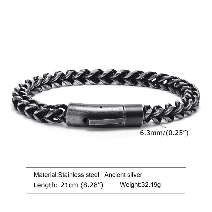 Simple Style Solid Color Stainless Steel Bracelets Stainless Steel Bracelets