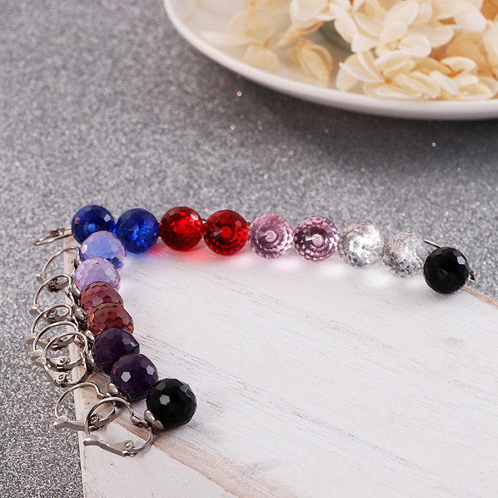 European And American Popular Glass Short Shrimp Male Buckle Ear Clip Fashion Simple Stainless Steel Earrings Colorful Crystal Ornament For Women