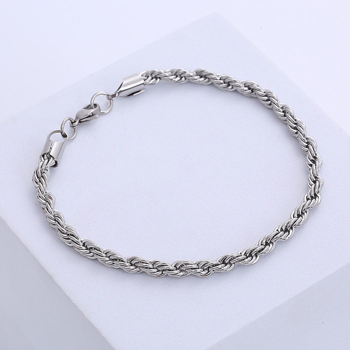 Bracelets en acier au titane à torsion de style simple plaquant des bracelets en acier inoxydable