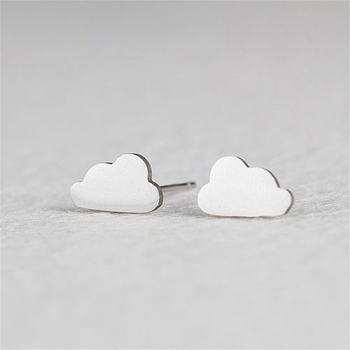 Einfache Cloud-Ohrringe aus Edelstahl im Großhandel