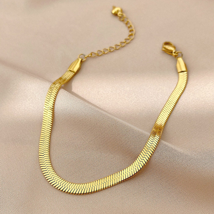 Bracelets à chaîne en acier titane de couleur unie Commute