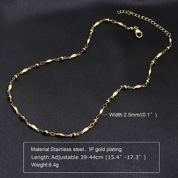 INS-Stil, einfacher Stil, Kreuz, einfarbig, Edelstahl-Beschichtung, 18 Karat vergoldete Halskette