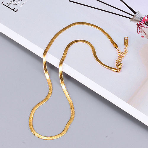 jewelry Simple Plain Chain Short Stainless Steel Necklace Wholesale Jewelry