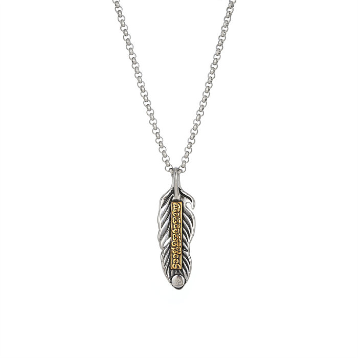 Simple Style Classic Style Feather Stainless Steel  Plating Gold Plated Necklace
