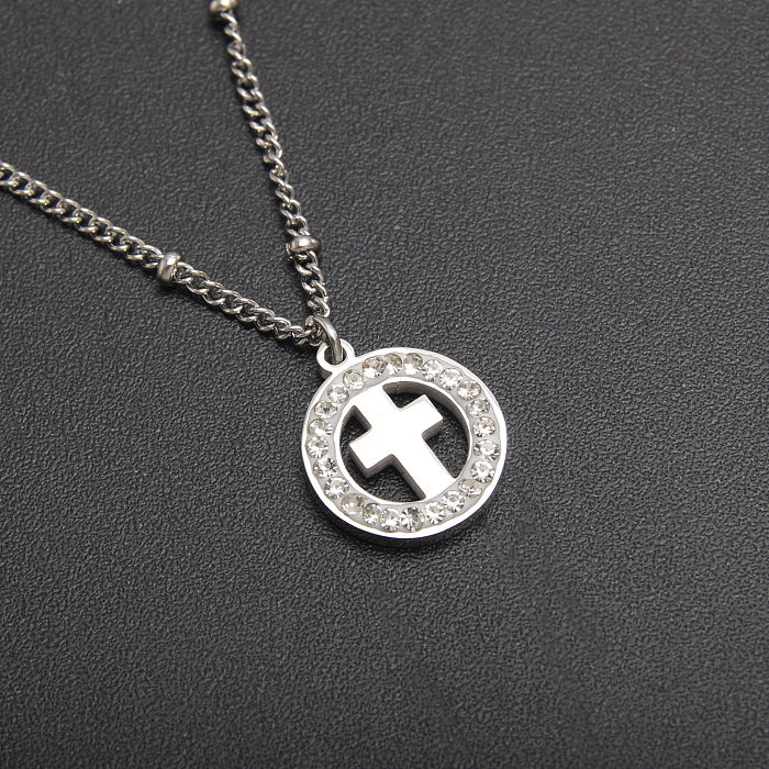 Simple Style Cross Eye Stainless Steel  Plating Gold Plated Necklace