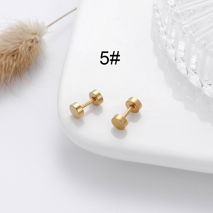 1 Pair Hip-Hop Geometric Cross Feather Stainless Steel  Stainless Steel Plating 18K Gold Plated Earrings