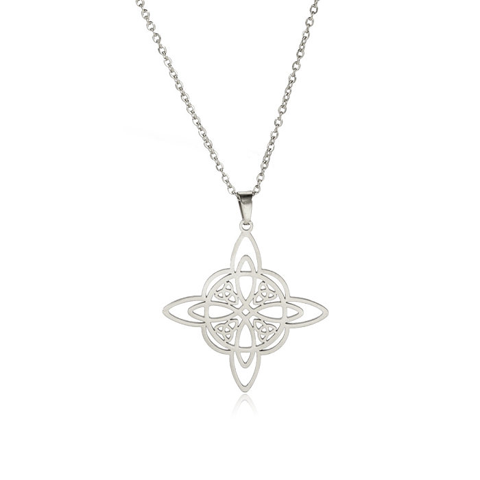 Collier personnalisé en acier inoxydable 304, pendentif Triangle celtique Double couche, Style coréen, livraison une pièce