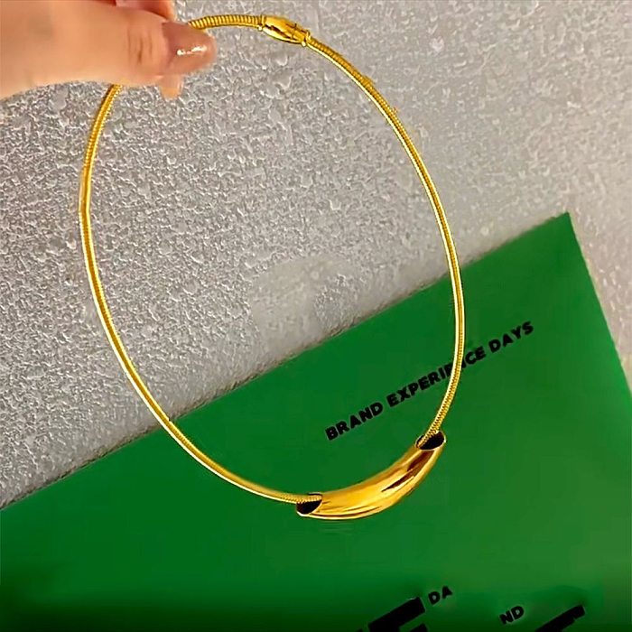 Commute Halsband aus einfarbigem Edelstahl mit vergoldeter Beschichtung