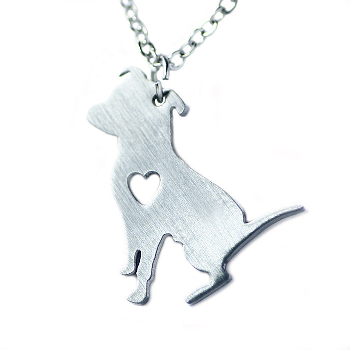 Fashion Heart Shaped Dog Shaped Stainless Steel  Necklace