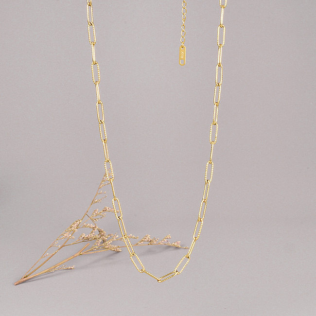 Colar geométrica de aço inoxidável do estilo simples que chapeia colares de aço inoxidável