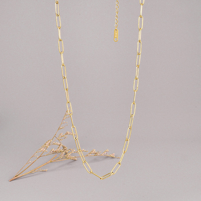 Colar geométrica de aço inoxidável do estilo simples que chapeia colares de aço inoxidável