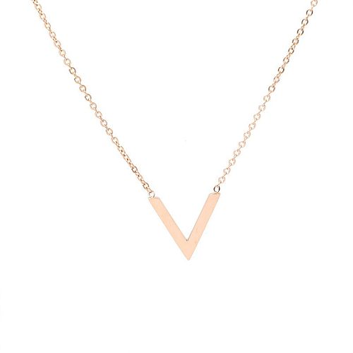 Simple Style Letter Stainless Steel Plating 18K Gold Plated Pendant Necklace