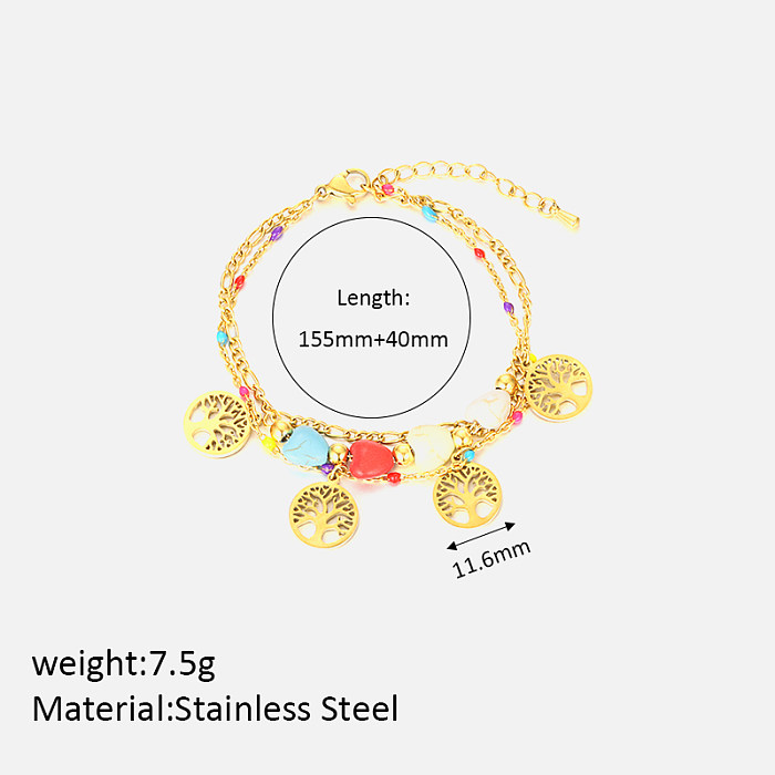 Pulseras chapadas en oro de 18 quilates con revestimiento en capas de acero inoxidable con mariposa brillante