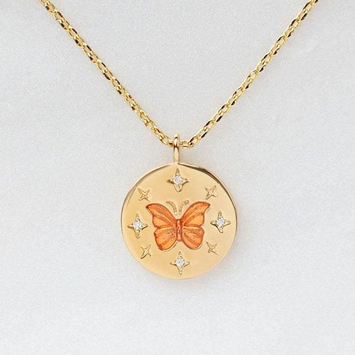 1 Piece Fashion Flower Stainless Steel  Stainless Steel Inlay Rhinestones Pendant Necklace