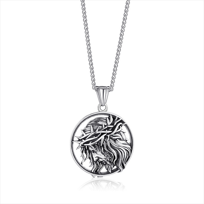 Retro Punk Human Stainless Steel  Pendant Necklace